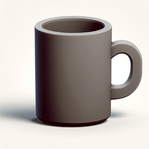 coffee mug.
Single Game Texture.  In-Game asset.  2d.  Blank background.  High contrast.  No shadows