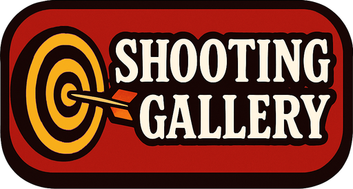 Shooting gallery button.
In-Game asset.  2d.  High contrast.  No shadows