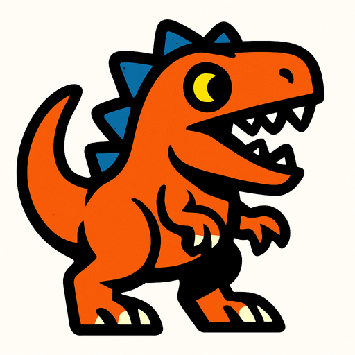 Dinozor.
In-Game asset.  2d.  High contrast.  No shadows