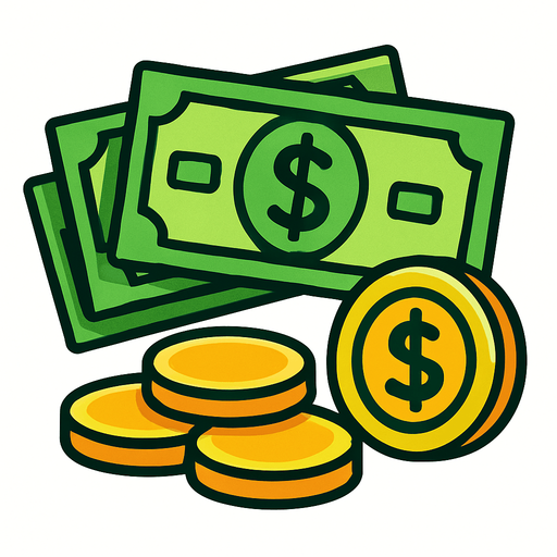 money.
In-Game asset.  2d.  High contrast.  No shadows