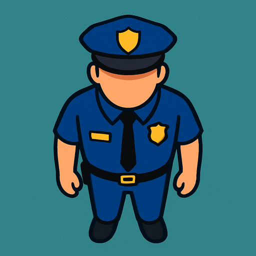 kuş bakışı polis ama kuzeye doğru baksın.
In-Game asset.  2d.  High contrast.  No shadows