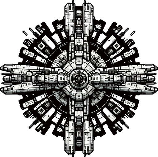 Top view startship.
Single Game Texture. In-Game asset. 2d. Blank background. High contrast. No shadows.