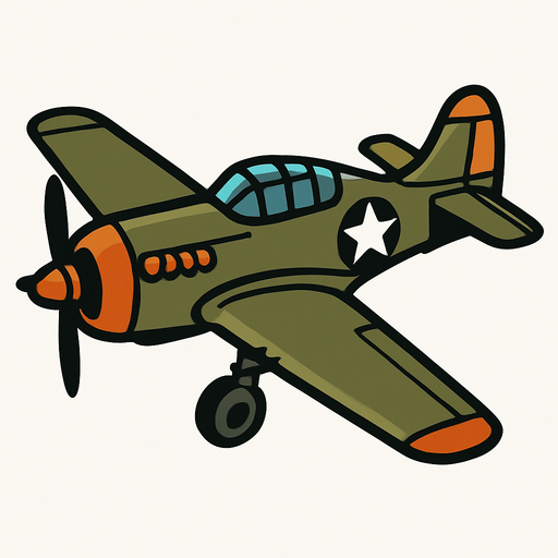 War plane.
In-Game asset.  2d.  High contrast.  No shadows