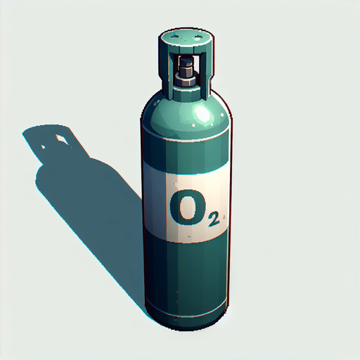 oxygen cylinder with O2 symbol
Single Game Texture.  In-Game asset.  2d.  Blank background.  High contrast.  No shadows
