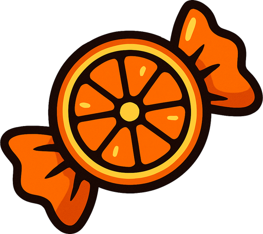candy orange.
In-Game asset.  2d.  High contrast.  No shadows