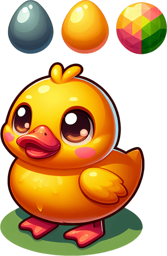 a duck chick.
Single Game Texture.  In-Game asset.  2d.  Blank background.  High contrast.  No shadows