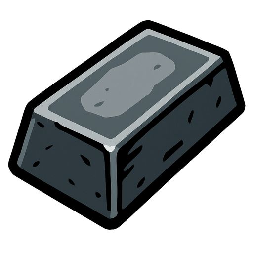 iron ingot.
In-Game asset.  2d.  High contrast.  No shadows