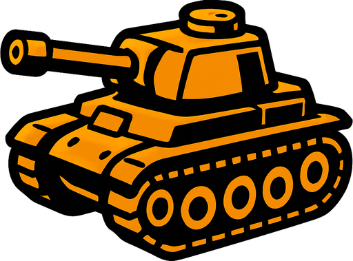 Let the tank face left.
In-Game asset.  2d.  High contrast.  No shadows