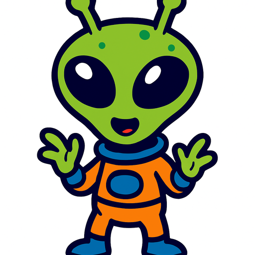 uzaylı.
In-Game asset.  2d.  High contrast.  No shadows