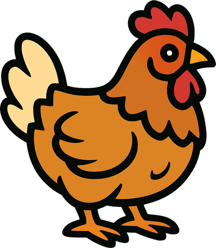Chicken.
In-Game asset.  2d.  High contrast.  No shadows