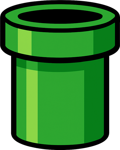mario pipe.
In-Game asset.  2d.  High contrast.  No shadows