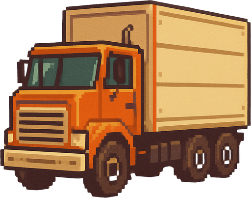logistical truck.
In-Game asset.  No shadows. retro. retro