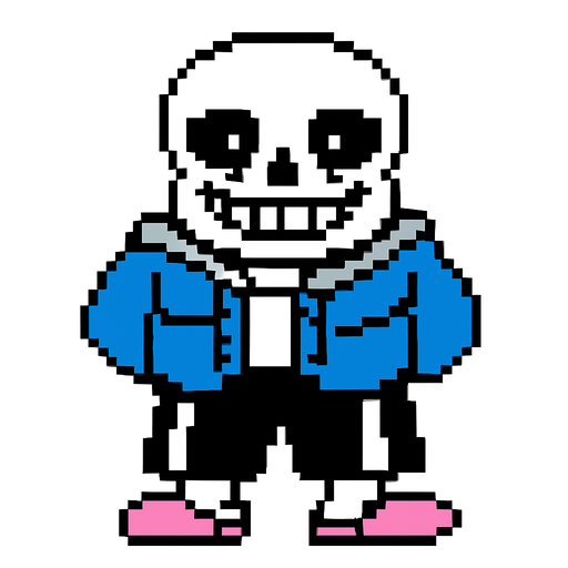 Sans Undertale.
In-Game asset.  2d.  High contrast.  No shadows