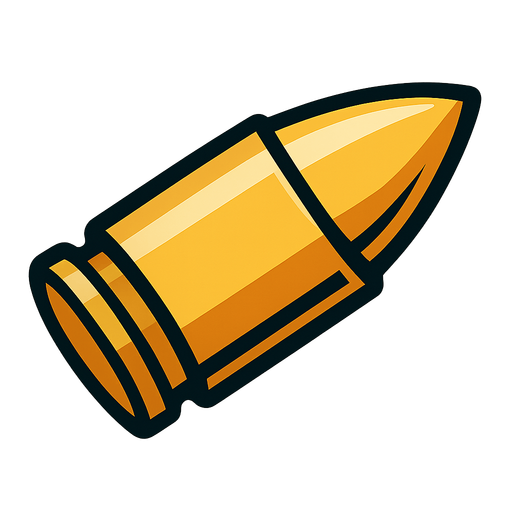 Bullet.
In-Game asset.  2d.  High contrast.  No shadows