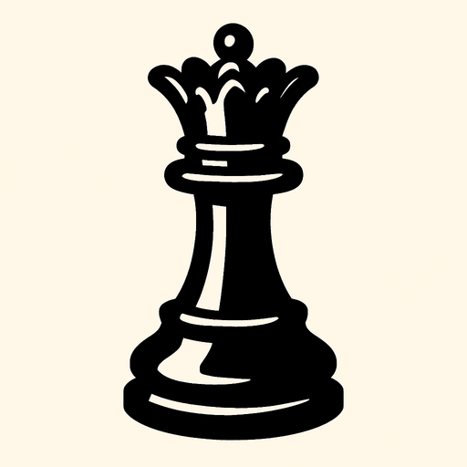 Chess black queen.
In-Game asset.  2d.  High contrast.  No shadows