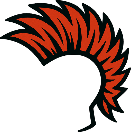 Mohawk with no head.
In-Game asset.  2d.  High contrast.  No shadows