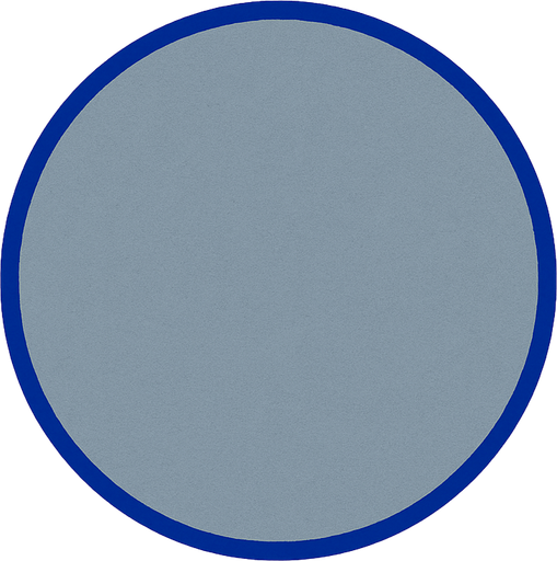 crea la imagen de un circulo azul grisaseo simple y contorno azul fuerte.