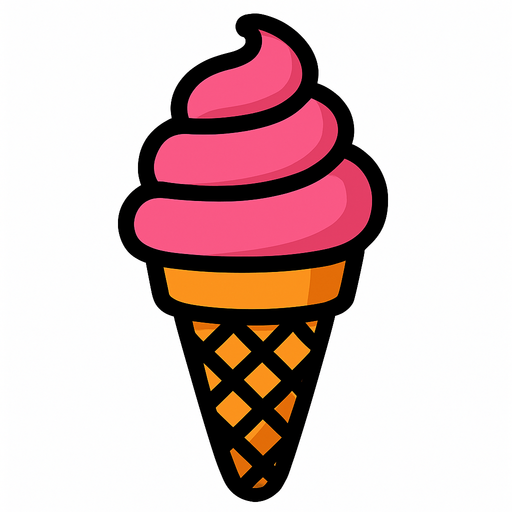 Cône de glace.
In-Game asset.  2d.  High contrast.  No shadows