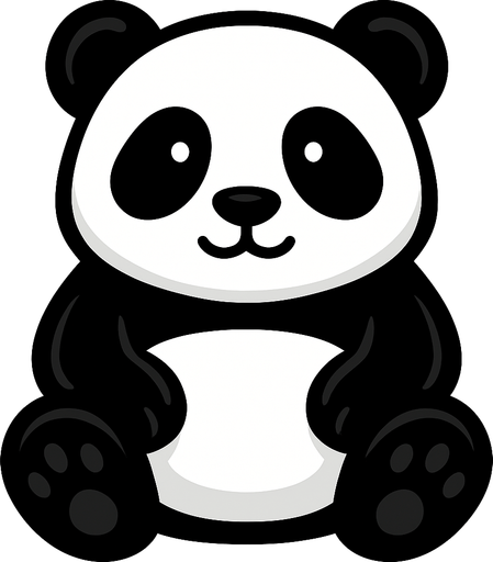 A panda.
In-Game asset.  2d.  High contrast.  No shadows