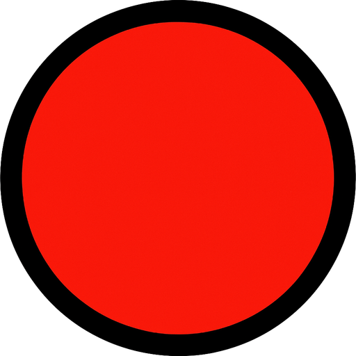 red circle button.
In-Game asset.  2d.  High contrast.  No shadows
