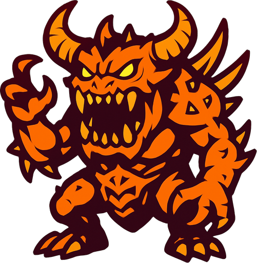 boss creature.
In-Game asset.  2d.  High contrast.  No shadows