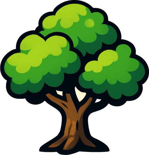 tree.
In-Game asset.  2d.  High contrast.  No shadows