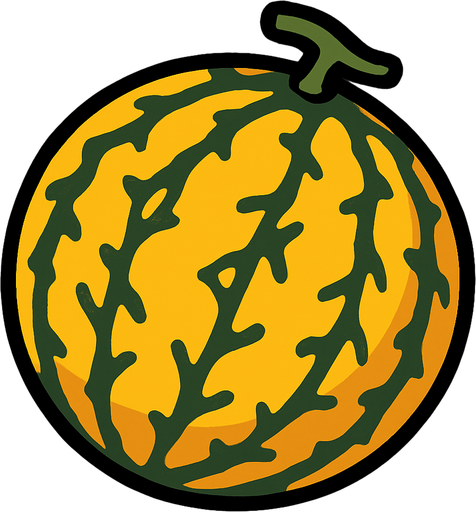 Un melon.
In-Game asset.  2d.  High contrast.  No shadows