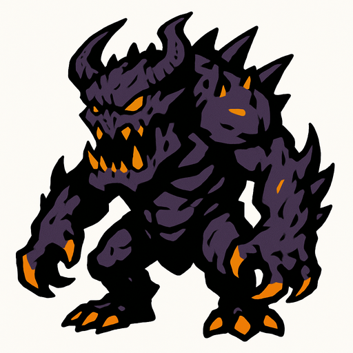 boss creature.
In-Game asset.  2d.  High contrast.  No shadows
