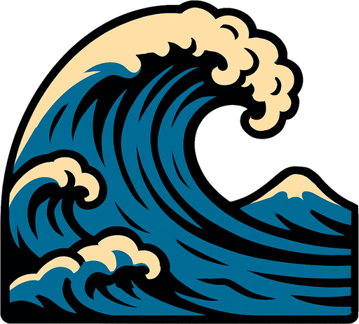 tsunami.
In-Game asset.  2d.  High contrast.  No shadows