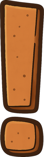 "!" Letter. No background. Transparent background. Blank background. No shadows. 2d. In-Game asset. flat