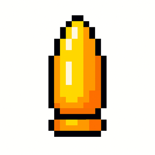 pixel bullet upwards.
In-Game asset.  2d.  High contrast.  No shadows