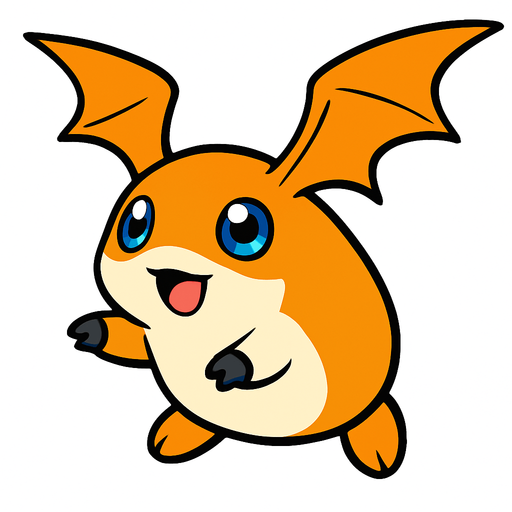 Patamon.
In-Game asset.  2d.  High contrast.  No shadows