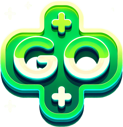 Design a 2D UI element for a cute and lively text graphic that says 'GO.' The text should be bold and bubbly, with a soft, rounded font in a bright, cheerful green to indicate life and healing. The background features a large, semi-transparent green plus sign, subtly glowing and radiating a gentle, rejuvenating energy. The 'GO' text is prominently centered, with a slight 3D effect and playful highlights to make it pop, exuding a sense of positivity and vitality. The overall design is clean, minimal, and adorable, perfect for a hyper-casual mobile game..
Single Game Texture. In-Game asset. 2d. Blank background. High contrast. No shadows.