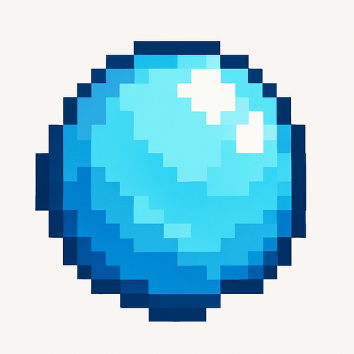 bola de hielo de pixeles.
In-Game asset.  2d.  High contrast.  No shadows