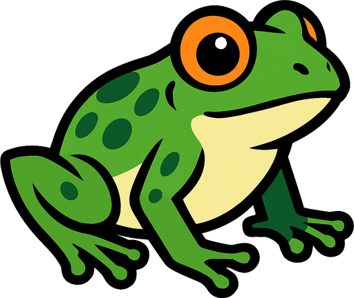 Kısa Kuyruklu Genç Kurbağa.
In-Game asset.  2d.  High contrast.  No shadows