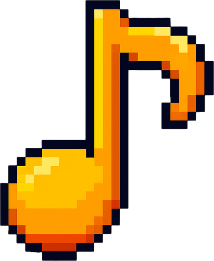 Nota yap 2d pixel art.
In-Game asset.  2d.  High contrast.  No shadows