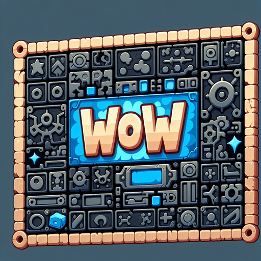 Single Game Texture. In-Game asset. 2d. Blank background. High contrast. No shadows. board panel. WOW text