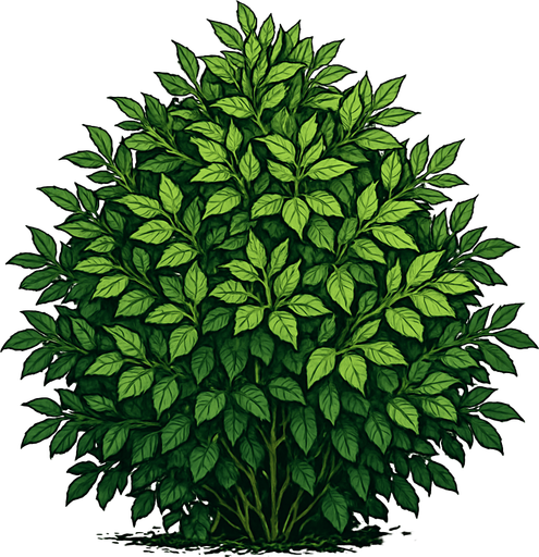 un arbusto ultra realista.
In-Game asset.  2d.  High contrast.  No shadows