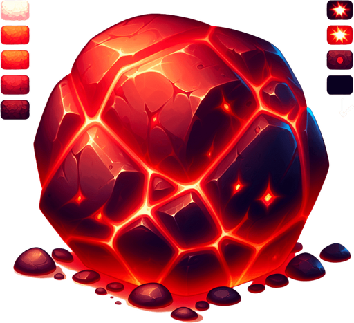 hot stone, red.
Single Game Texture.  In-Game asset.  2d.  Blank background.  High contrast.  No shadows