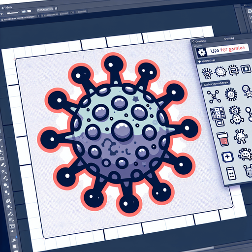 virus 2d.
Single Game Texture. In-Game asset. 2d. Blank background. High contrast. No shadows.