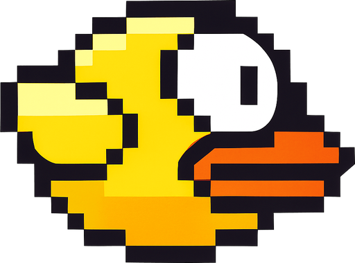 copy bird of flappy bird game.
In-Game asset.  2d.  High contrast.  No shadows