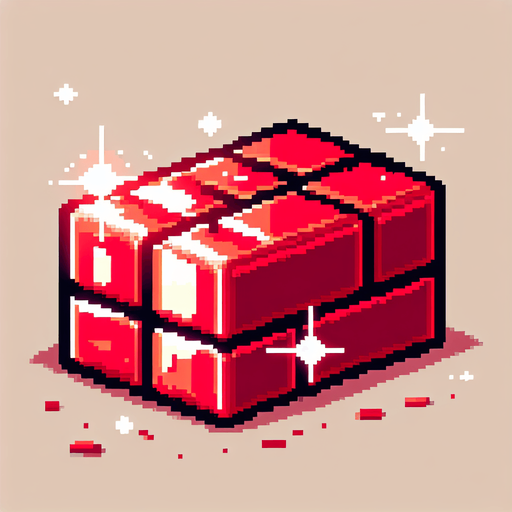 a cartoon red brick. bright. shiny. pixel art. no text..
Single Game Texture. In-Game asset. 2d. Blank background. High contrast. No shadows.