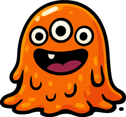 Jelly monster.
In-Game asset.  2d.  High contrast.  No shadows