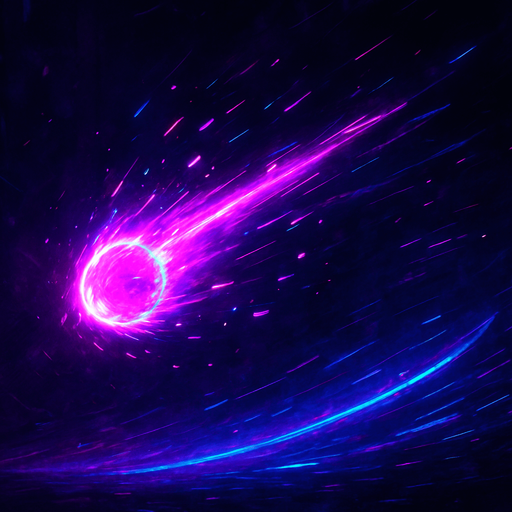 Neon cyberpunk magic projectile effect