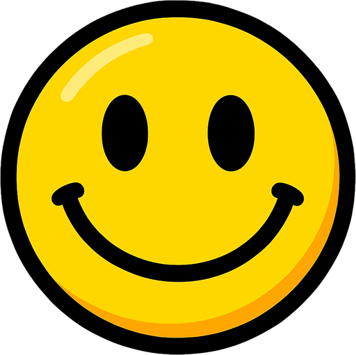 Yellow smiley ball.
In-Game asset.  2d.  High contrast.  No shadows