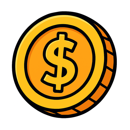 Coin.
In-Game asset.  2d.  High contrast.  No shadows