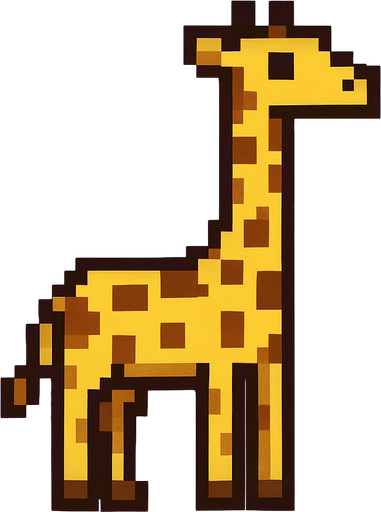Giraffe 8 bit.
In-Game asset.  2d.  High contrast.  No shadows