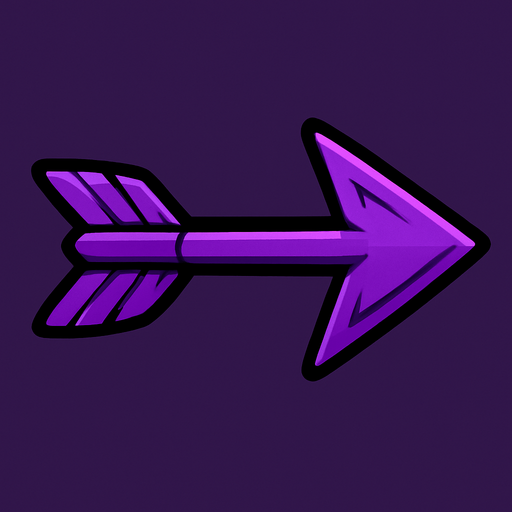 mor bir arrow.
In-Game asset.  2d.  High contrast.  No shadows