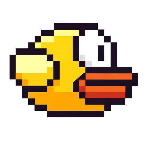 Flapy bird kuşu çiz detaylı ve aşırı benzesin.
In-Game asset.  High contrast.  No shadows