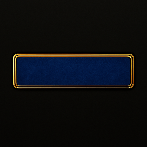 Keep the shape but make the material a blue felt with a golden border around it.